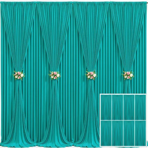 Miniatura 105 de 8 Paneles de Cortina de Fondo Blanco para Fiestas Bodas Sin Arrugas Cortinas Blancas para Fotos Fondos Cortinas Tela Decoración para Baby Shower