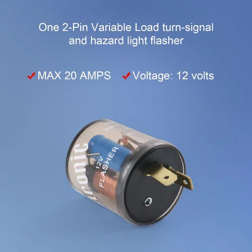 Miniatura 2 de Relé de intermitente electrónico de 2 pines 12 V luz de señal de giro relé intermitente de 2 clavijas 20 amperios arreglar bombillas de señal