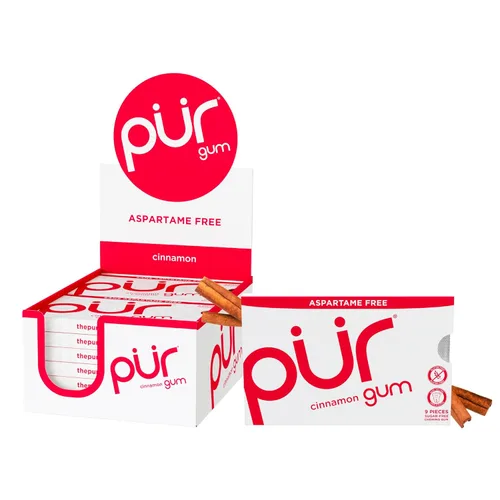 Miniatura 13 de PUR Gum Chicle sin aspartamo 100% xilitol Chicle con sabor natural a menta piperita, 9 piezas (paquete de 12)