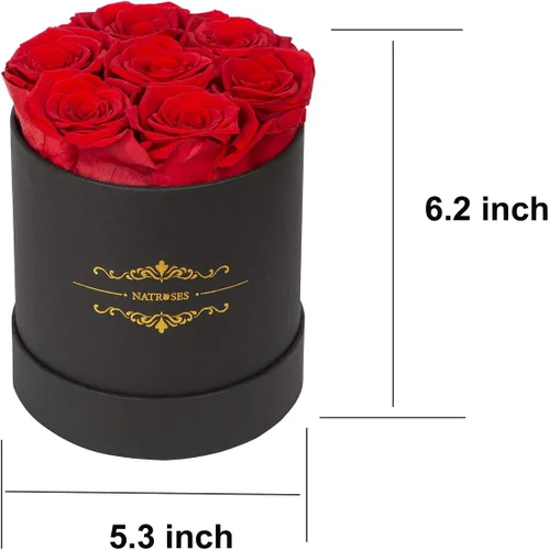 Miniatura 6 de NATROSES - Rosas preservadas, rosas en caja que duran hasta tres años, rosas duraderas para ella, regalos de flores preservadas para ella, regalos
