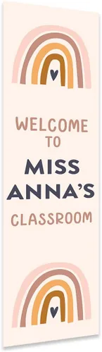 Miniatura 15 de Andaz Press Letrero de bienvenida vertical personalizado para el aula de 13 x 47 pulgadas para profesores, letreros de puerta de aula, letrero