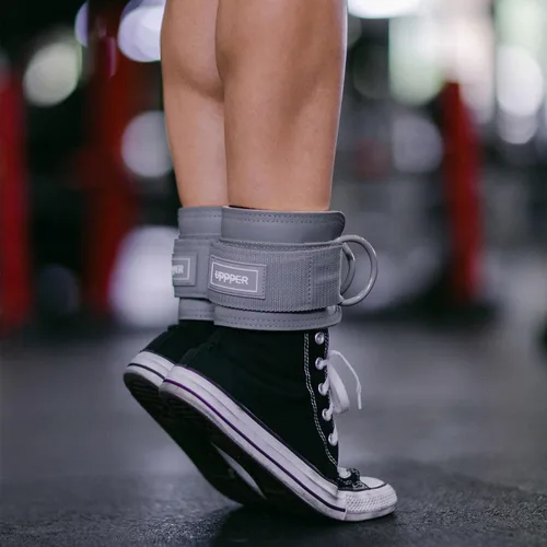 Miniatura 5 de UPPPER Correas de tobillo para máquinas de cable (par) – Accesorio de puño de cable acolchado ajustable para gimnasio, doble anillo en D, calidad