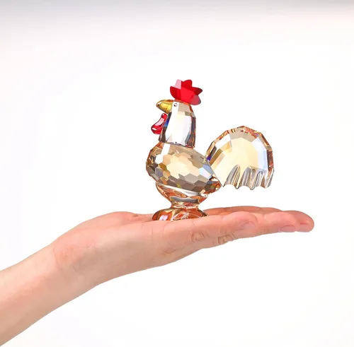Miniatura 6 de DOJOZ Figura de gallo de cristal coleccionable linda figura regalo adorno decoración del hogar (blanco)