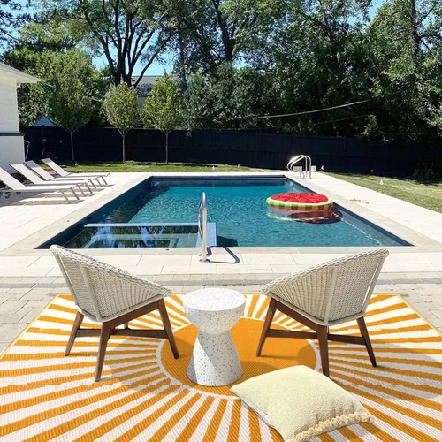 Miniatura 5 de Anidaroel Alfombra de área para exteriores para patio, 4 x 6 pies, impermeable, reversible, alfombra de paja de plástico para exteriores, alfombra