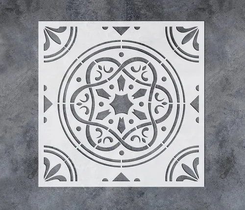 Miniatura 7 de GSS Designs - Plantilla de azulejos de pared reutilizable de 12 x 12 pulgadas, plantillas de arte de dibujo para decoración del hogar