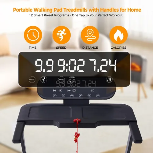 Miniatura 4 de Walking Pad Treadmill with Incline, 2026 Upgrade Portable Treadmill with Handles for Home Small, 3.5HP Small Walking Pad with Handle Bar