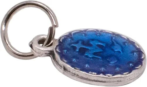 Miniatura 4 de VILLAGE GIFT IMPORTERS Paquete de 10 cuentas milagrosas de medalla, esmalte azul y metal plateado, 0.5 pulgadas de alto, ideal para hacer joyas