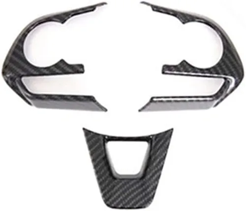 Blazeray Cubierta de lentejuelas de botón de fibra de carbono para volante de automóvil, accesorios interiores para Toyota RAV4 2019 2020 2021 2022