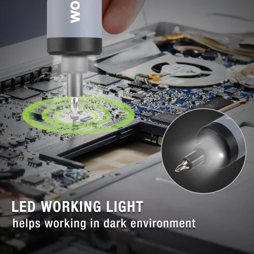 Miniatura 5 de WORKPRO Destornillador eléctrico de 4 V, juego de destornillador recargable inalámbrico con 35 puntas, barra de extensión, cable de carga USB