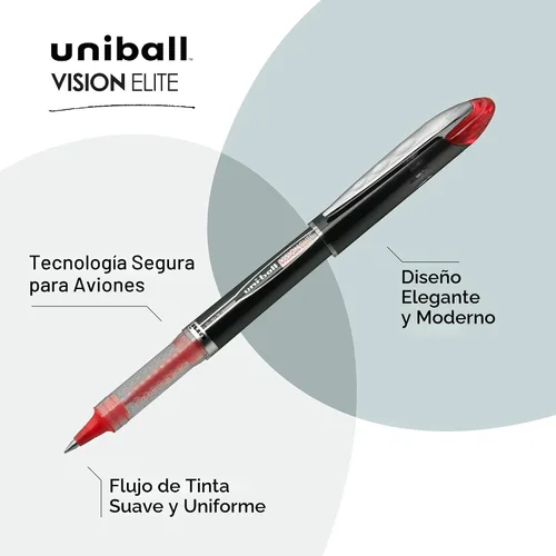 Miniatura 5 de Bolígrafos Uniball Vision Elite; Paquete surtido de 8 bolígrafos; Micro bolígrafos con tinta de 0.5mm; Bolígrafo de tinta negra; Bolígrafos de punta