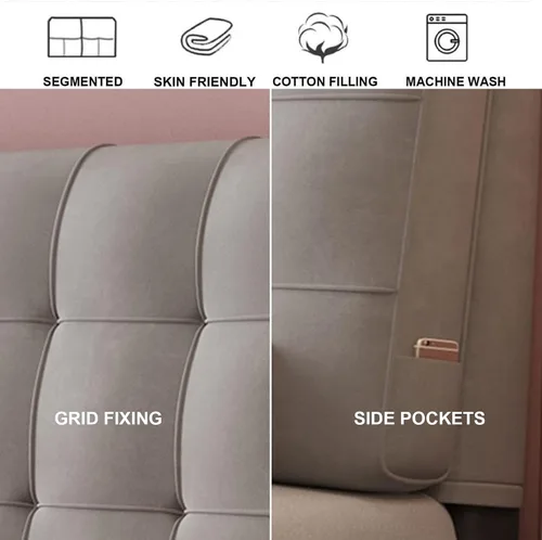 Miniatura 5 de Almohada rectangular para cabecera de lectura, cojín de gran tamaño, respaldo lumbar, respaldo de posicionamiento, soporte de espalda para sofá