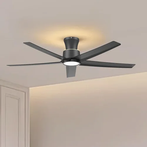 Miniatura 12 de ocioc Ventiladores de techo de 44 pulgadas con luces y control remoto, ventiladores de techo regulables con motor de CC silencioso reversible, Negro