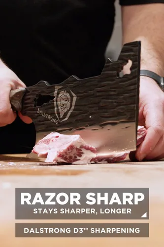 Miniatura 2 de Cuchillo de carnicero Dalstrong Obliterator - 9 pulgadas - Serie Barbarian - Cuchillo premium de acero de alto carbono 7CR17MOV - Mango de madera