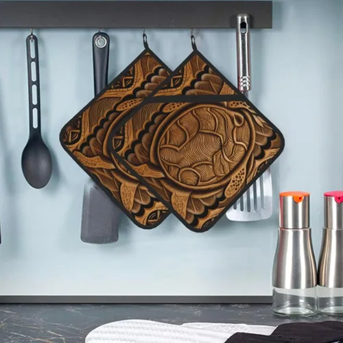 Miniatura 9 de Juego de 2 soportes para ollas resistentes al calor, para cocinar en el microondas, surfista hawaiano en soportes ondulados para ollas para horno