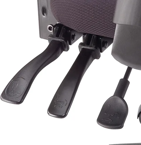 Miniatura 4 de Global Industrial Interion - Silla de oficina con respaldo alto y brazos ajustables, asiento tapizado de tela, negro, silla de oficina multifunción