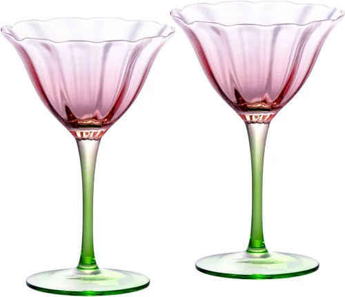 Miniatura 14 de KAMMAK Juego de 2 Copas de Martini, 9.13 oz Copas de Cóctel de Cristal Transparente con Tallo, Cristalería de Cóctel Reutilizable para Boda, Fiesta