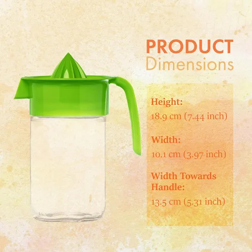 Miniatura 3 de Exprimidor de limón de vidrio, exprimidor pequeño de pomelo y cítricos, extractor manual con mango y boquilla de vertido, sin BPA y sin plomo, Verde