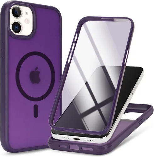 Miniatura 11 de Funda magnética para iPhone 12 mini con protector de pantalla integrado, compatible con MagSafe, para Apple 12 Mini, fundas de cuerpo completo