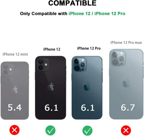 Miniatura 7 de TENDLIN Compatible con iPhone 12 Case/iPhone 12 Pro Funda Premium de cuero TPU Hybrid Cover (negro)