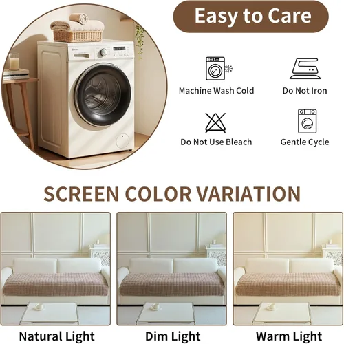 Miniatura 6 de Funda de terciopelo para sofá, lavable, antideslizante, para sofá modular de 3 cojines, sillón reclinable en forma de L, fundas protectoras