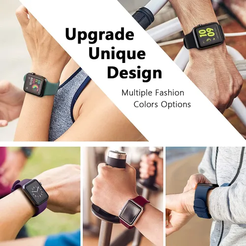 Miniatura 7 de Paquete de 6 correas deportivas compatibles con Apple Watch de 38mm 40mm 41mm 42mm 44mm 45mm 49mm 46mm, correa impermeable de silicona para iWatch