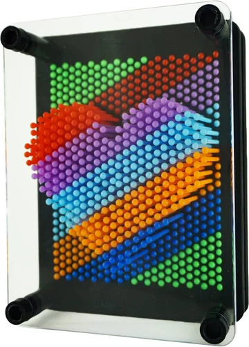 Miniatura 10 de 3D Pin Art Juguete Sensorial Tamaño 5x3.7 Pulgadas Agujas Pin Impresión Juguete Intelectual Divertido Rainbow Juguetes, Azul Claro Azul claro 5x3.7