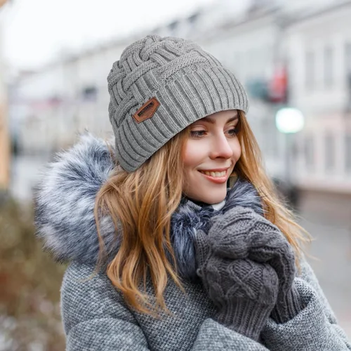 Miniatura 79 de Loritta Gorro de invierno cálido de punto grueso y holgado para hombre