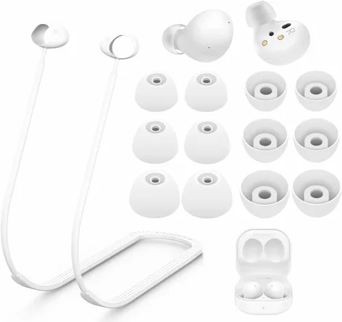 Kit de puntas de oreja para Galaxy Buds 2 SM-R177, cordón de silicona suave antipérdida, correa de cordón para el cuello, auriculares de gel,