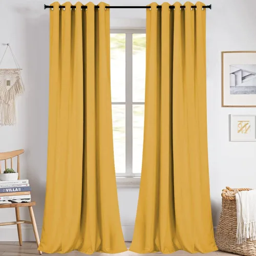 Miniatura 82 de KEQIAOSUOCAI Cortinas rosa bebé de 63 pulgadas para habitación de niñas - Con aislamiento térmico que oscurece la habitación, cortinas de ventana