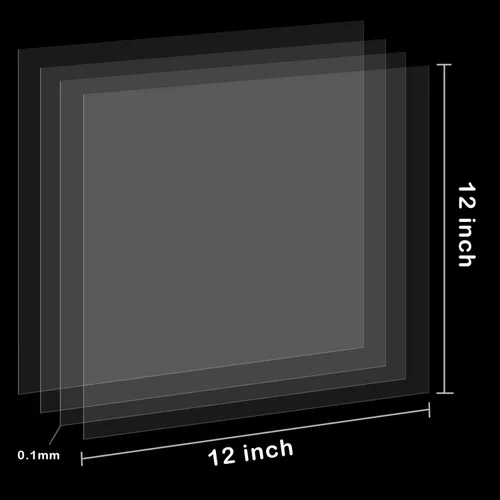 Miniatura 3 de Paquete de 25 hojas de plástico transparente de 4 mil, 12 x 12 pulgadas, láminas de acetato reutilizables para corte láser, material de plantilla