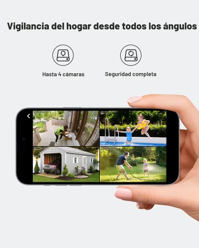 Miniatura 4 de SEHMUA Cámaras de seguridad inalámbricas para exteriores (kit de 4 cámaras), no requiere suscripción, visión nocturna a color, PTZ de 360°, vista