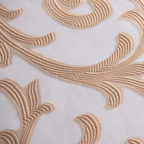 Miniatura 9 de NAPEARL Cenefa de cortina para ventana color beige, estilo europeo, de jacquard, decorativa, para arco de boda, cortina de cama transparente