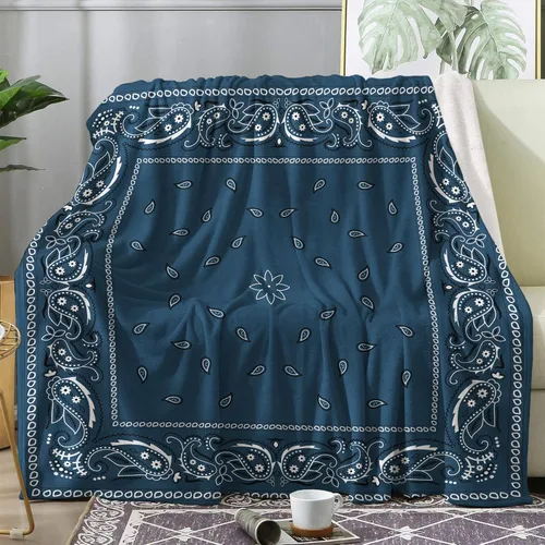 Miniatura 15 de Manta tipo bandana negra tamaño King, manta de forro polar para sofá, cama, sofá, mantas y mantas de cachemira, manta de franela de felpa súper