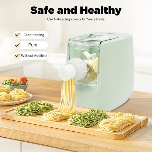 Miniatura 6 de Máquina automática de pasta de 260 W, máquina eléctrica de fideos para pasta, máquina de pasta con 12 formas de fideos con taza medidora, capacidad