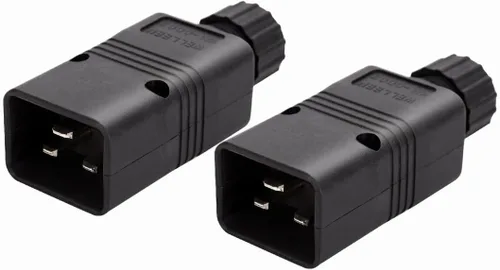 Miniatura 10 de Paquete de 2 conectores de alimentación rewirables hembra IEC 320 C19, 16A 250 V CA, enchufe de alimentación DIY sin soldadura, receptáculo IEC C19