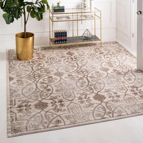 Miniatura 20 de Unique Loom Rushmore Collection - Alfombra de área Washington (2 pies x 5 pies 1 pulgada, beige oscuro/beige)