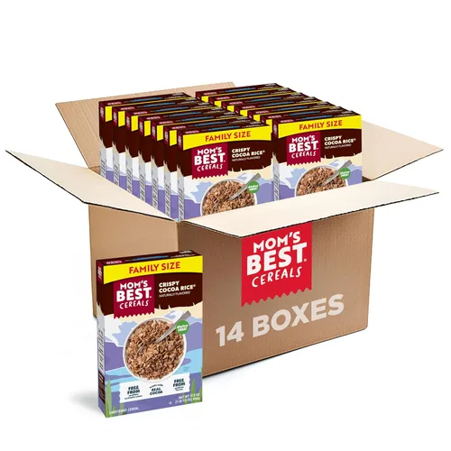 Miniatura 8 de Mom's Best Honey Nut Toasty O's Cereal, proyecto verificado sin OMG, fabricado con grano entero, sin jarabe de maíz de alta fructosa, Kosher, caja