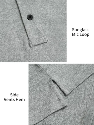Miniatura 5 de marami Polo de golf para hombre, camisas tácticas de manga larga, de secado rápido, camiseta con cuello de senderismo
