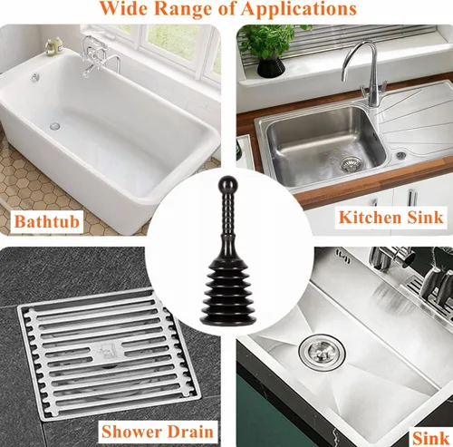 Miniatura 4 de Émbolo para fregadero y drenaje, mini émbolo para desatascar fregaderos de cocina, desagües de baño, duchas, bañeras, diseño pequeño y fuerte
