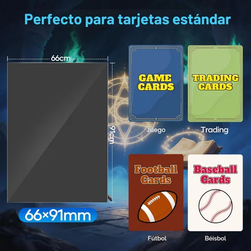 Miniatura 5 de 1000 fundas para tarjetas negras, protectores de mazo con fundas mate para cartas, fundas para cartas de intercambio aptas para MTG, TCG y cartas