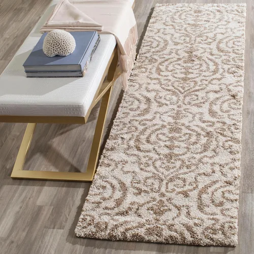 Miniatura 15 de Safavieh Florida Shag Collection SG462-1113 Alfombra afelpada de pasillo, crema y beige., Polipropileno, Crema / Beige