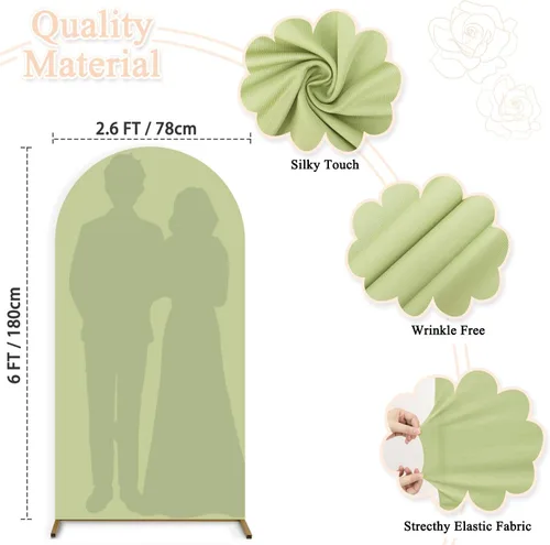Miniatura 3 de Cubierta de arco verde de 6 pies, cubierta de fondo de arco de boda, cubierta de arco de globo, paneles de arco ajustados, cubierta de telón