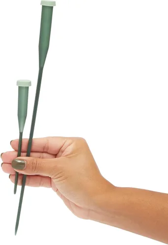 Miniatura 5 de Bright Creations Tubos de agua florales - 6 y 12 pulgadas, verdes, paquete de 30 frascos de agua con tallo de flor con tapas para ramos y centros