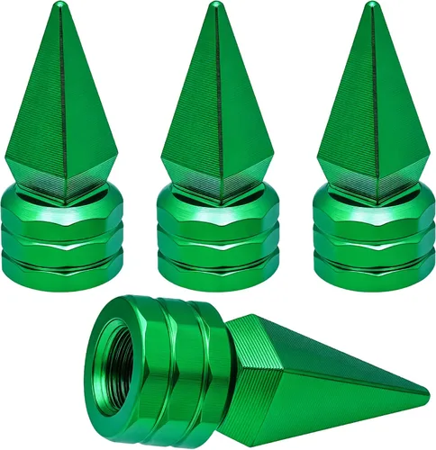 Miniatura 69 de 4 piezas de tapas de válvula de rueda con forma de punta, válvula de rueda de aleación de aluminio con punta, tapas de aire universales a prueba