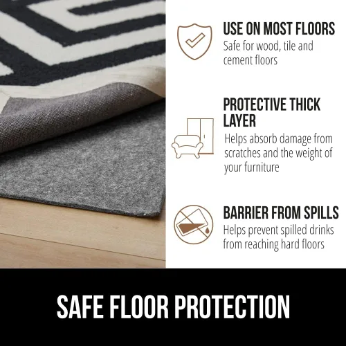 Miniatura 4 de GORILLA GRIP - Almohadilla antideslizante de fieltro y goma natural para mantener las alfombras en su lugar, 6 x 9 pies, acolchada, protectora