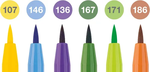 Miniatura 3 de Faber-Castell Art & Graphic Pitt Artist Pen Brush India Ink Pen, Summer Vibe, Cartera de 6, para arte, manualidades, dibujo, bocetos, hogar