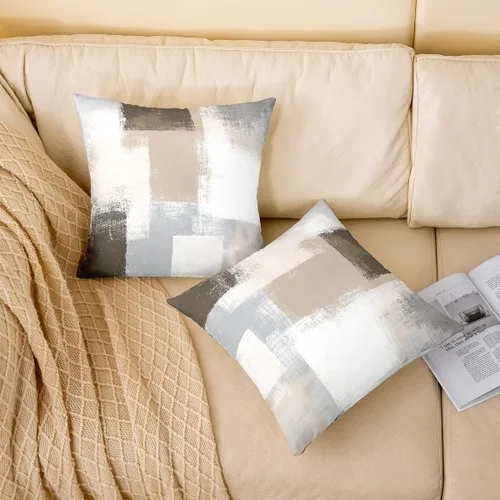 Miniatura 2 de Feelyou Juego de 4 fundas de almohada abstractas, funda de cojín moderna de arte abstracto para decoración del hogar, sala de estar, funda de cojín