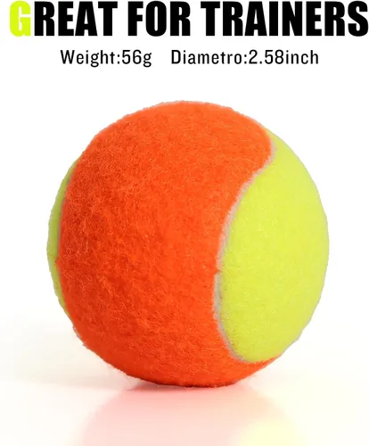 Miniatura 2 de Juego de 12/18/24/30/40 pelotas de tenis para niños, pelotas de tenis de baja compresión 25%-50% para principiantes, pelotas de entrenamiento