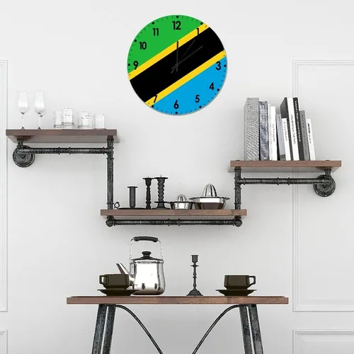 Miniatura 328 de Cheyan Reloj de pared con bandera de Canadá de 12 pulgadas, silencioso, sin tictac, de PVC, funciona con pilas, reloj redondo decorativo, regalo