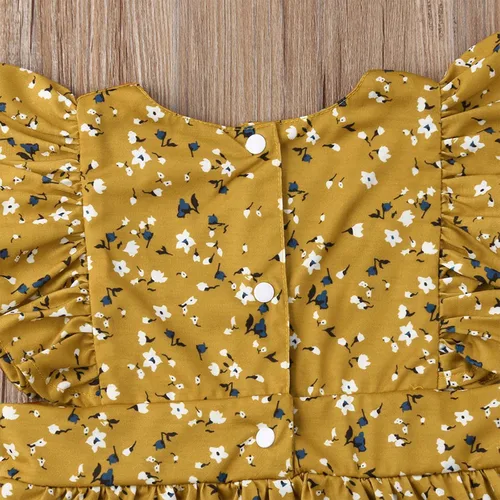 Miniatura 5 de VISGOGO Conjunto de ropa a juego para bebés y niñas, con diseño floral, para la diadema